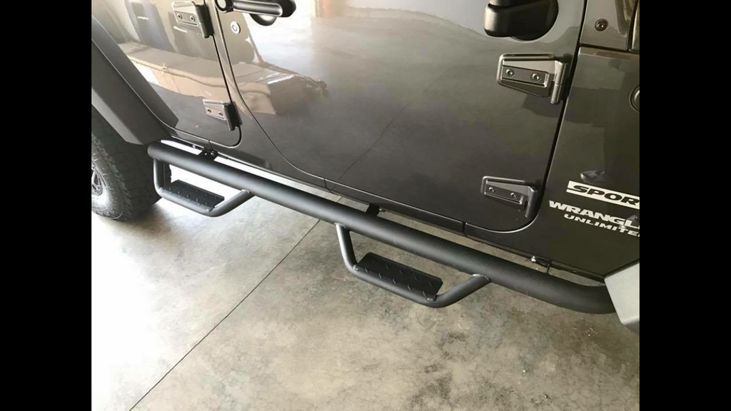 2007-2018 Jeep Wrangler JK 4 Door 3" Side Step Running Board Nerf Bar Black