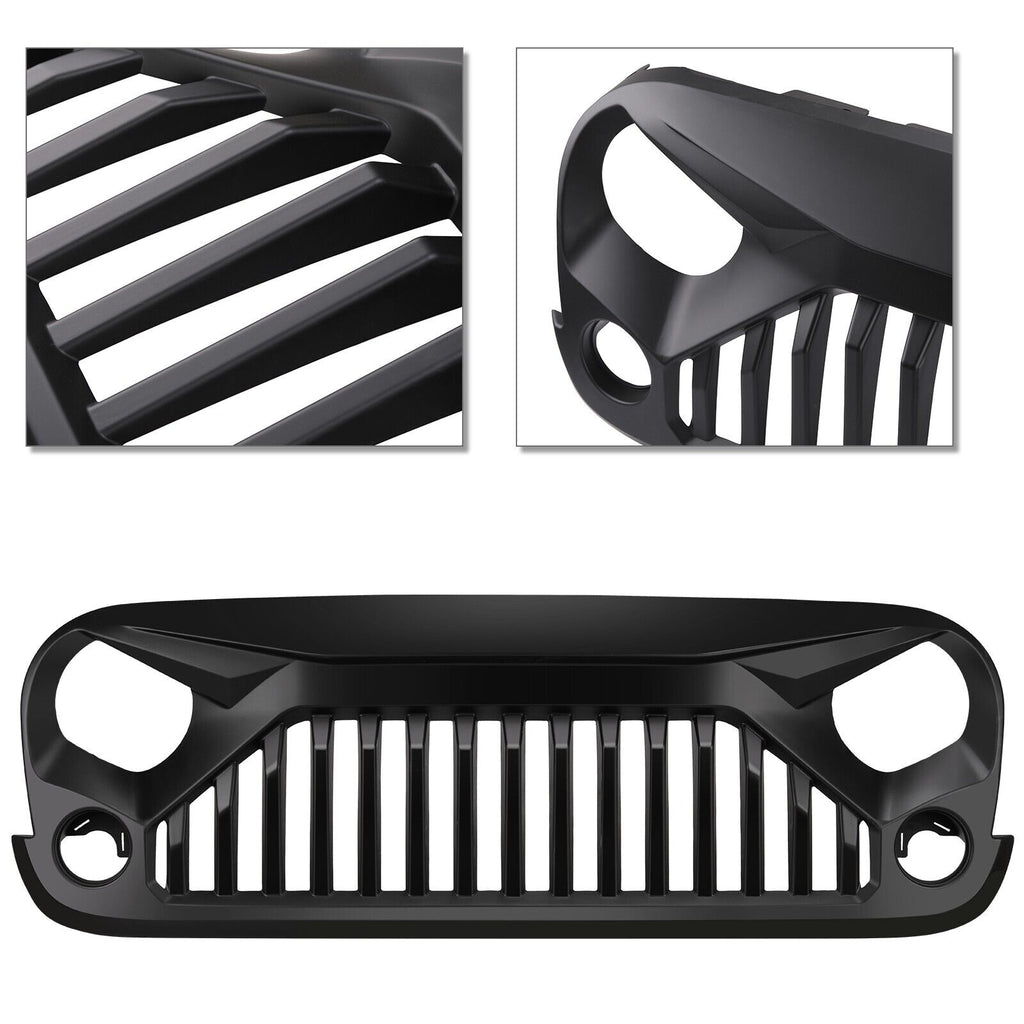 2007 - 2018 Jeep Wrangler JK Front Bumper Grille Grille Matte Black