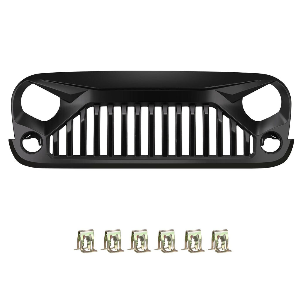 2007 - 2018 Jeep Wrangler JK Front Bumper Grille Grille Matte Black