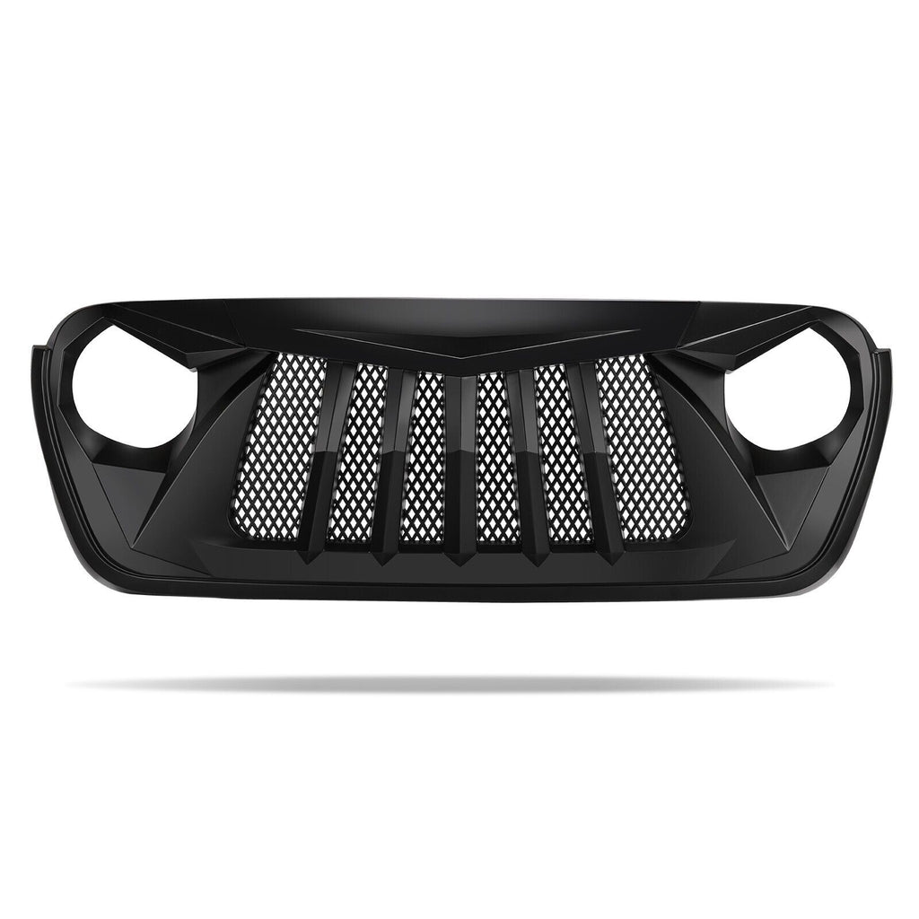 2018 - 2023 Jeep Wrangler JL JT Matte Black Front Bumper Shark Grille